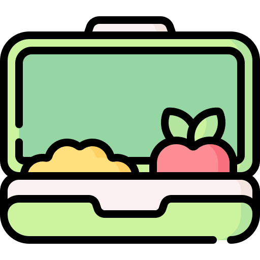 Lunch box school lunch food and restaurant fruit icon