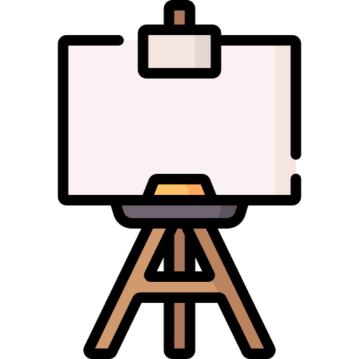 Easel painter art education icon
