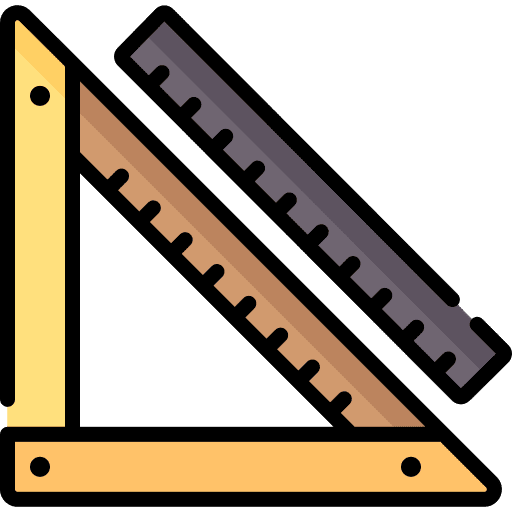 Ruler geometry school material measurement icon