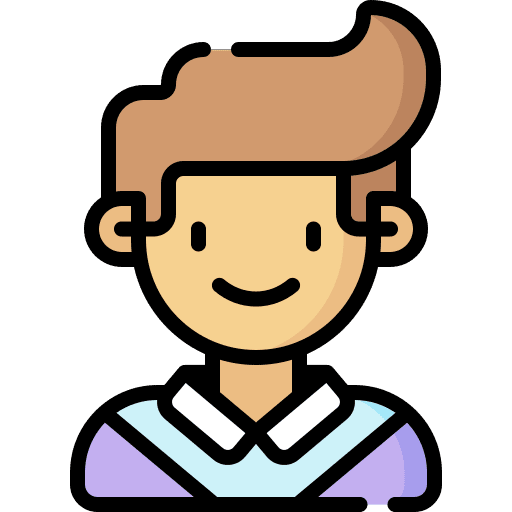 Student profile young brown hair icon