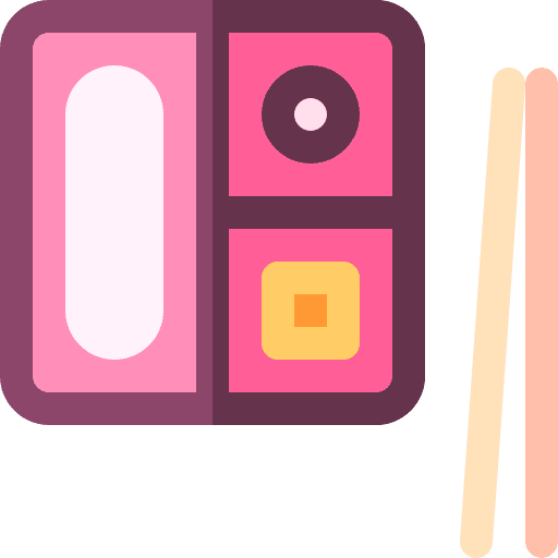 Bento asian food single portion sushi icon Bento asian food single portion sushi icon