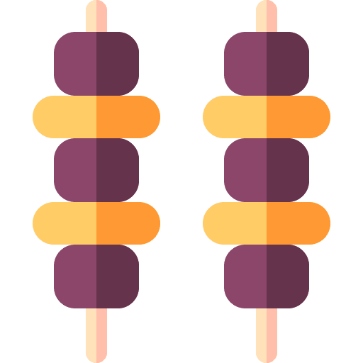 Yakitori meat skewers japanese food icon Yakitori meat skewers japanese food icon