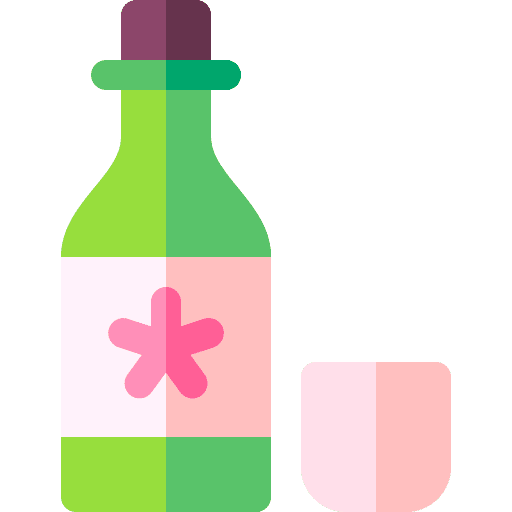 Sake glass alcohol bottle icon Sake glass alcohol bottle icon