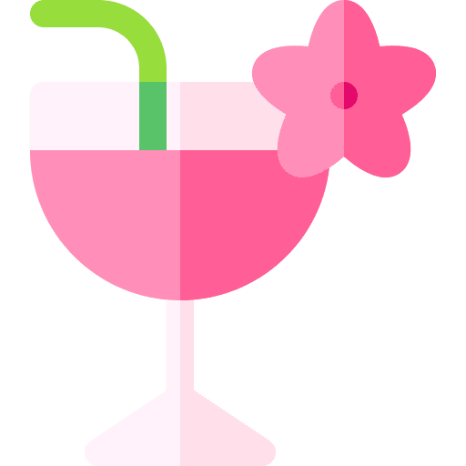 Cocktail cherry blossom drink straw icon Cocktail cherry blossom drink straw icon