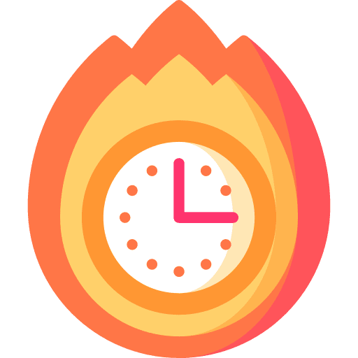 Overdue deadline rush fire icon Overdue deadline rush fire icon