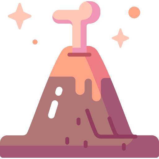 Volcano mountain natural disaster nature icon