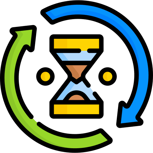 Consistency sandglass circular arrows time and date icon