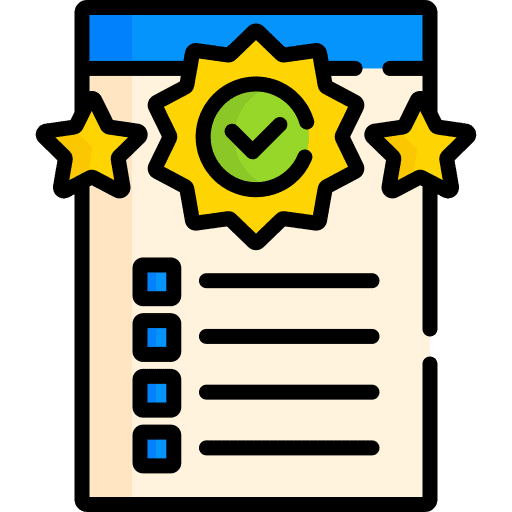 Quality control badge check verified icon