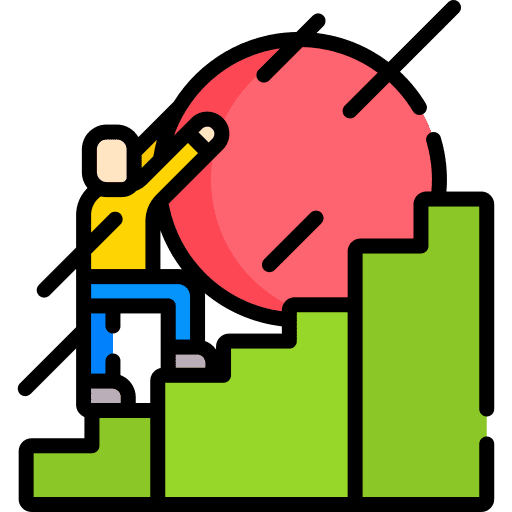 Struggle ladder success achievement icon Struggle ladder success achievement icon