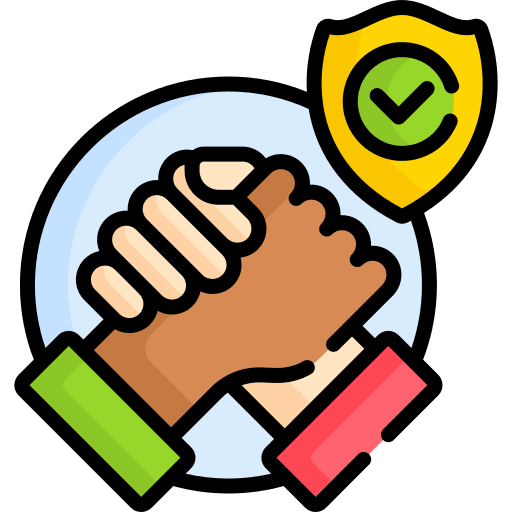 Trust integrity cooperation shield icon