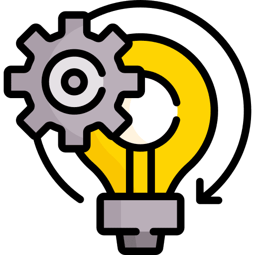 Innovation electronics gear light bulb icon Innovation electronics gear light bulb icon
