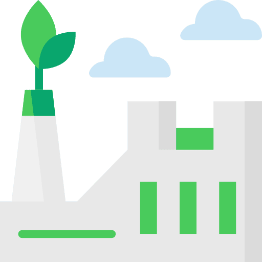 Eco factory sustainability industry building icon
