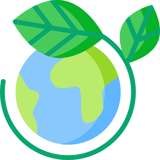 Planet earth plant green leaves icon