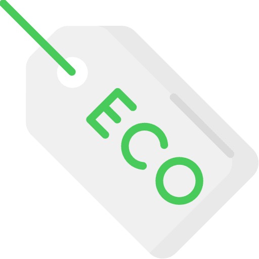 Eco label recycled commerce and shopping icon