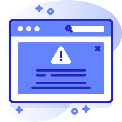 Warning browser virus hacker icon Warning browser virus hacker icon