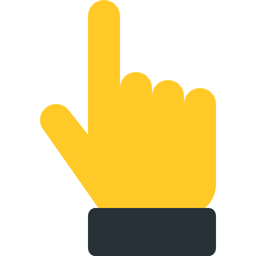 Hand finger hand pointing up icon