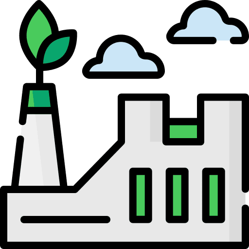 Eco factory eco factory eco sustainability icon