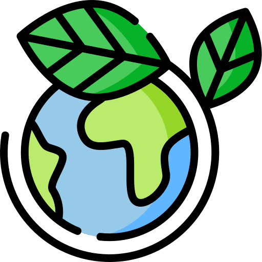 Planet earth sustainable leaves sustainability icon