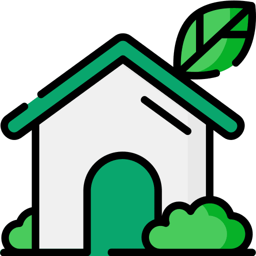 Eco home real estate ecological eco house icon