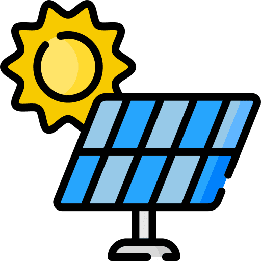 Solar panel architecture and city solar energy ecological icon Solar panel architecture and city solar energy ecological icon
