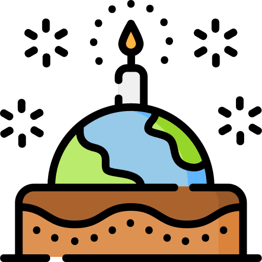 Birthday candy cake earth icon Birthday candy cake earth icon
