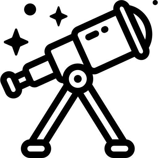 Telescope astronomy tool observation icon