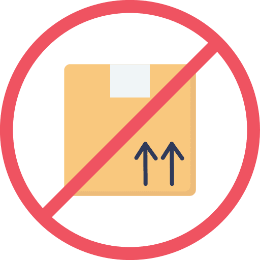 Box cardboard prohibition forbidden icon
