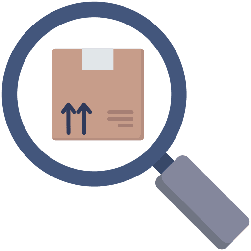 Box search cardboard shipping and delivery icon