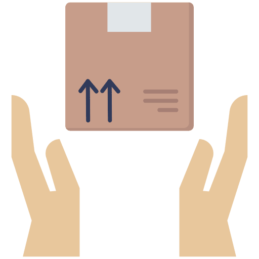 Cardboard cardboard hand package icon