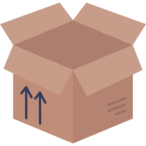 Cardboard logistic box shipping and delivery icon