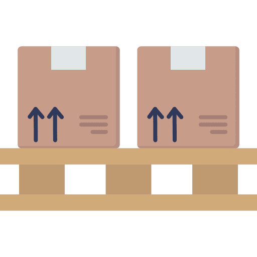 Pallet shipping and delivery package cardboard box icon