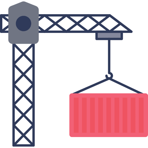 Container crane loading cargo icon