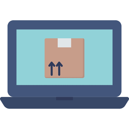 Laptop screen shipping and delivery laptop screen package icon