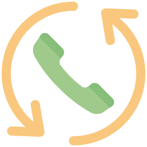 Phone call call back circular arrow telephone icon