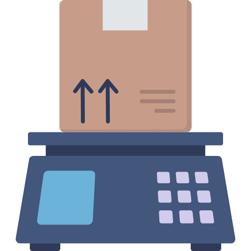Weight scale box shipping and delivery icon