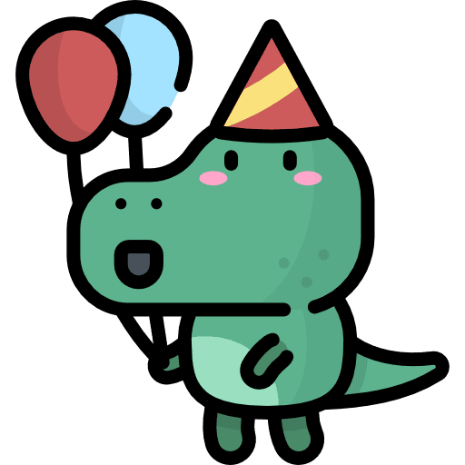 Birthday smileys dinosaur birthday and party icon