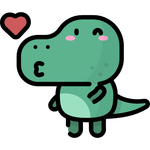 Kiss dinosaur kiss feelings icon