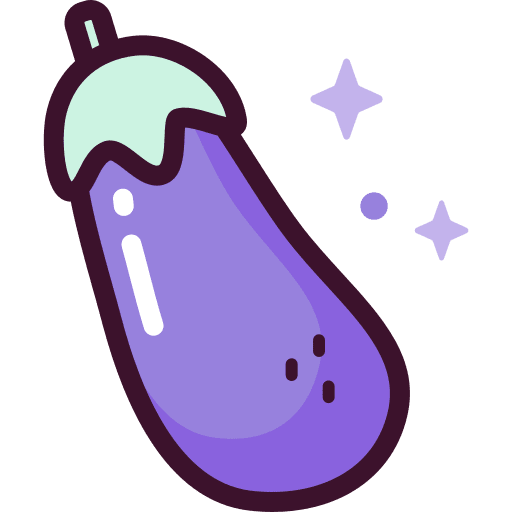 Eggplant vegan food and restaurant organic icon Eggplant vegan food and restaurant organic icon