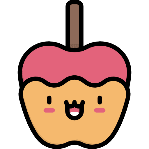 Caramelized apple food organic food and restaurant icon Caramelized apple food organic food and restaurant icon