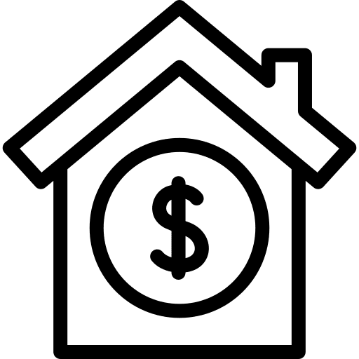 House saving house money bag icon