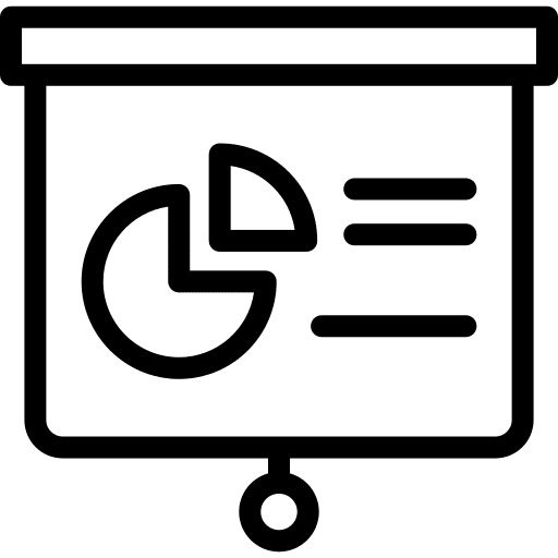 Pie chart statistics business and finance board icon