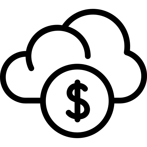 Cloud business and finance cloud computing cloud service icon