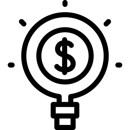 Light bulb target advertising dollar icon
