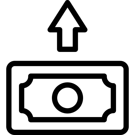 Money down arrow business and finance money icon