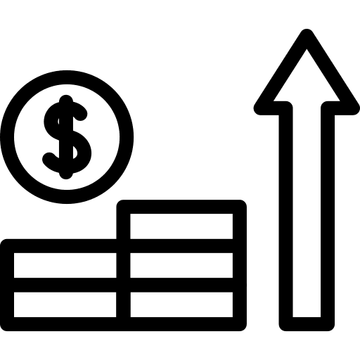 Money growth investment coins dollar icon