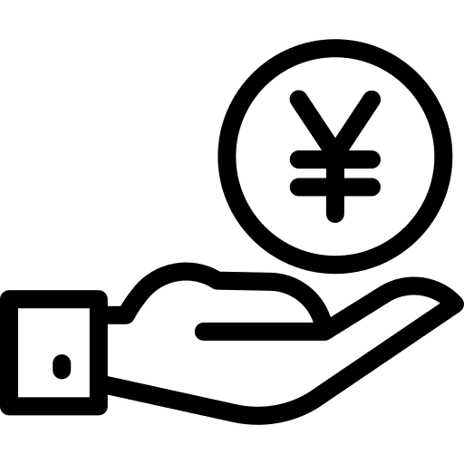 Yen hand business currency icon