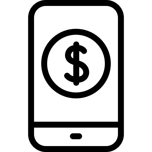 Smartphone online banking online payment coin icon