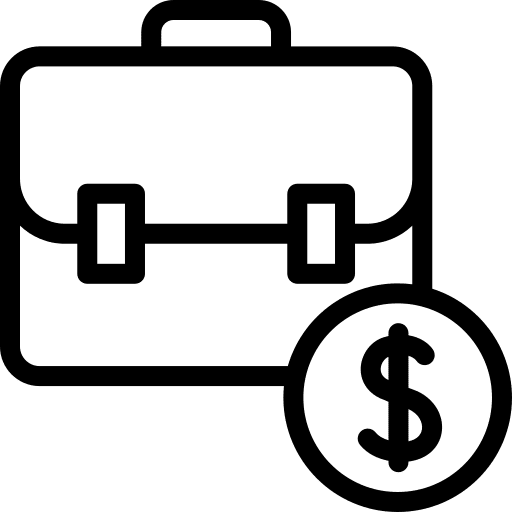 Suitcase dollar business and finance briefcase icon