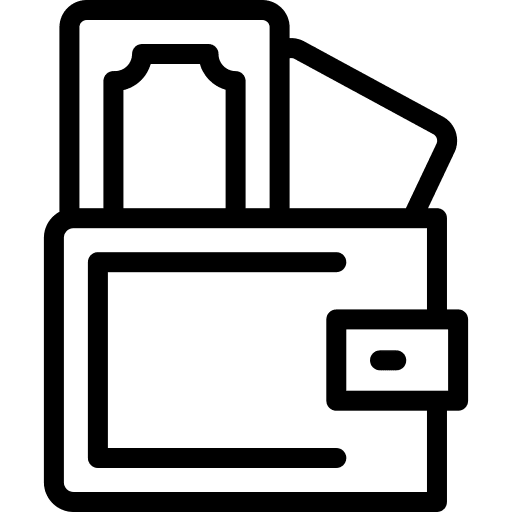 Wallet wallet holder notes icon