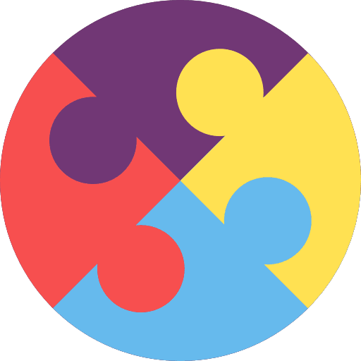 Creative networking puzzle sport team icon